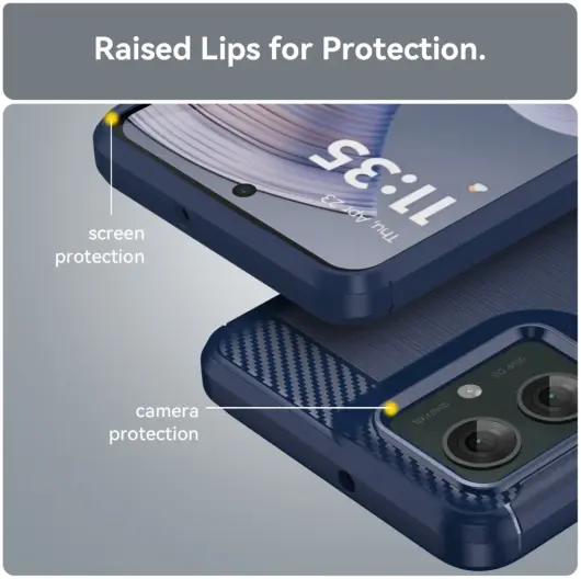 Motorola Moto G55 Hoesje Geborsteld TPU Flexibele Back Cover Blauw afbeelding 7