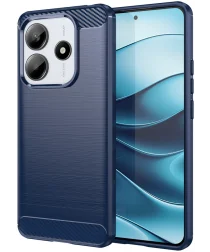 Xiaomi Redmi Note 14 Hoesje Geborsteld TPU Flexibele Back Cover Blauw