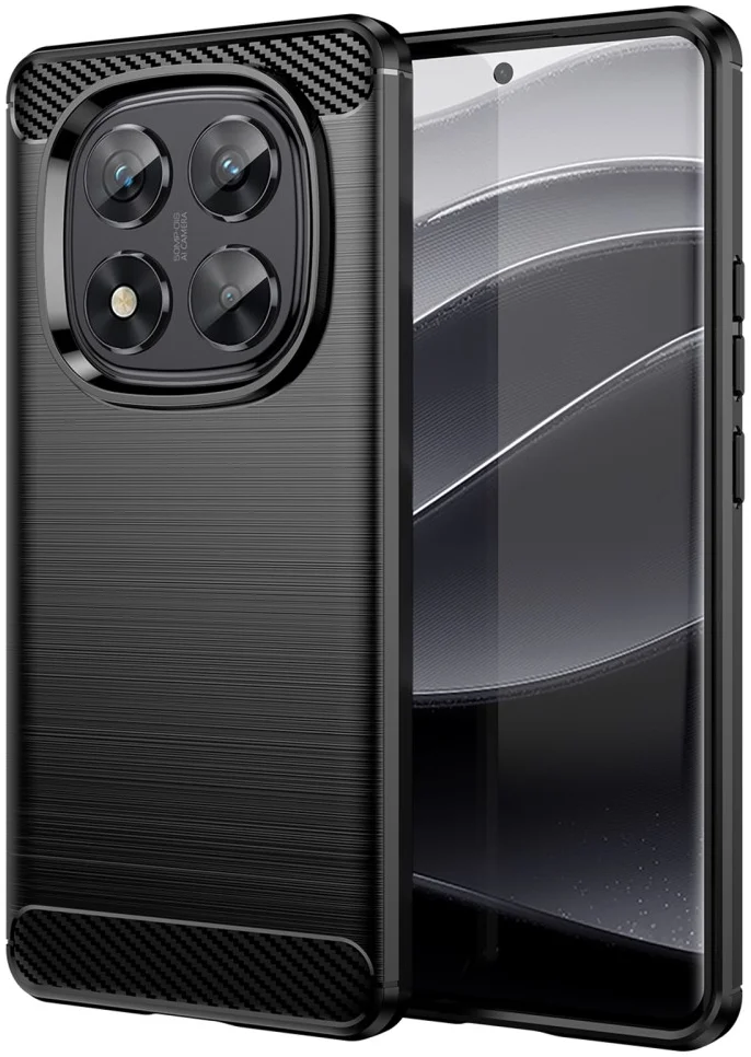 Xiaomi Poco X7 / Redmi Note 14 Pro 5G Hoesje Geborsteld TPU Back Cover Zwart afbeelding 1