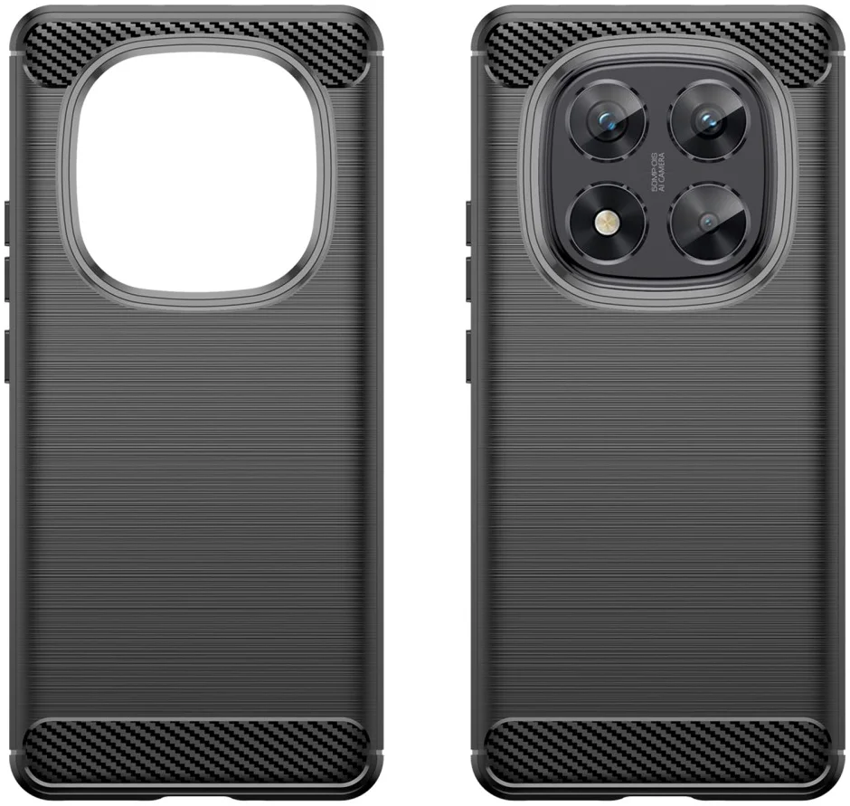Xiaomi Poco X7 / Redmi Note 14 Pro 5G Hoesje Geborsteld TPU Back Cover Zwart afbeelding 2