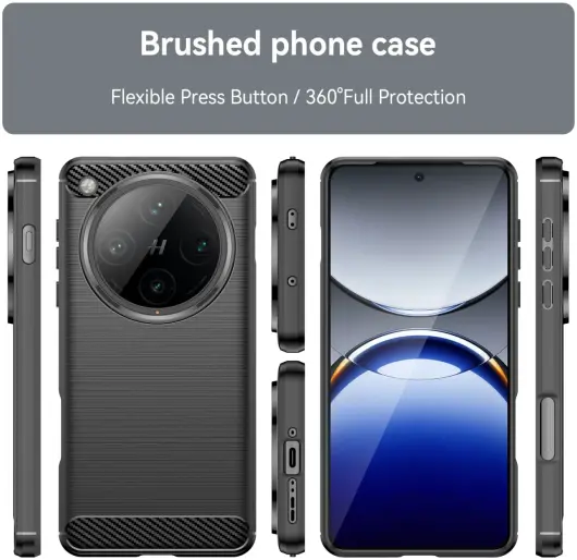 Oppo Find X8 Pro Hoesje Geborsteld TPU Flexibele Back Cover Zwart afbeelding 2