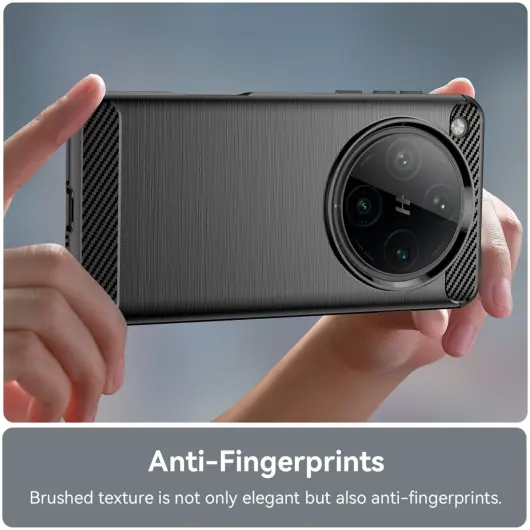 Oppo Find X8 Pro Hoesje Geborsteld TPU Flexibele Back Cover Zwart afbeelding 4
