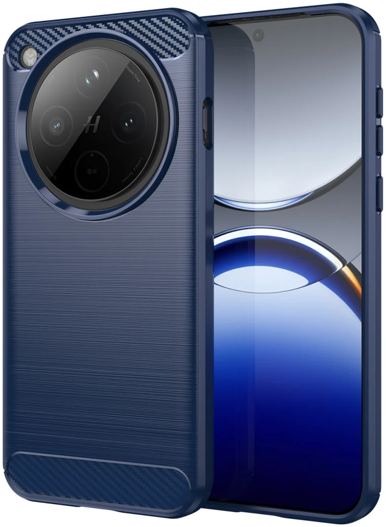 Oppo Find X8 Pro Hoesje Geborsteld TPU Flexibele Back Cover Blauw afbeelding 1