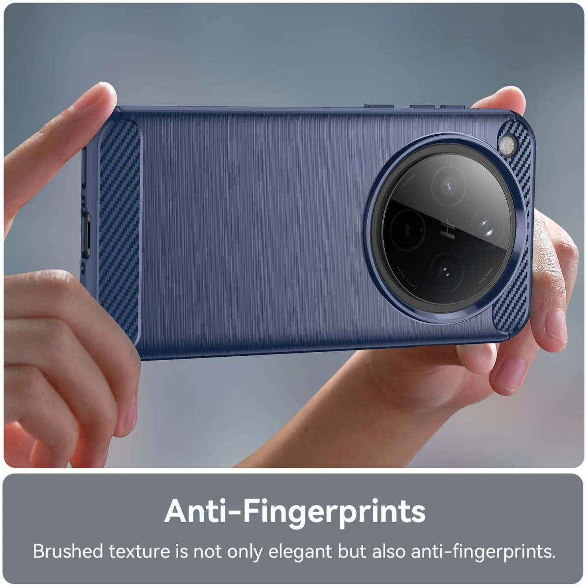 Oppo Find X8 Pro Hoesje Geborsteld TPU Flexibele Back Cover Blauw afbeelding 4