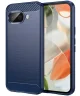 Google Pixel 9a Hoesje Geborsteld TPU Flexibele Back Cover Blauw