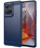 Motorola Moto G75 Hoesje Geborsteld TPU Flexibele Back Cover Blauw