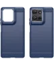 Motorola Moto G75 Hoesje Geborsteld TPU Flexibele Back Cover Blauw