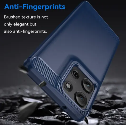 Motorola Moto G75 Hoesje Geborsteld TPU Flexibele Back Cover Blauw afbeelding 4