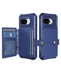 Google Pixel 9a Hoesje 3-in-1 Pasjes Portemonnee Back Cover Blauw afbeelding