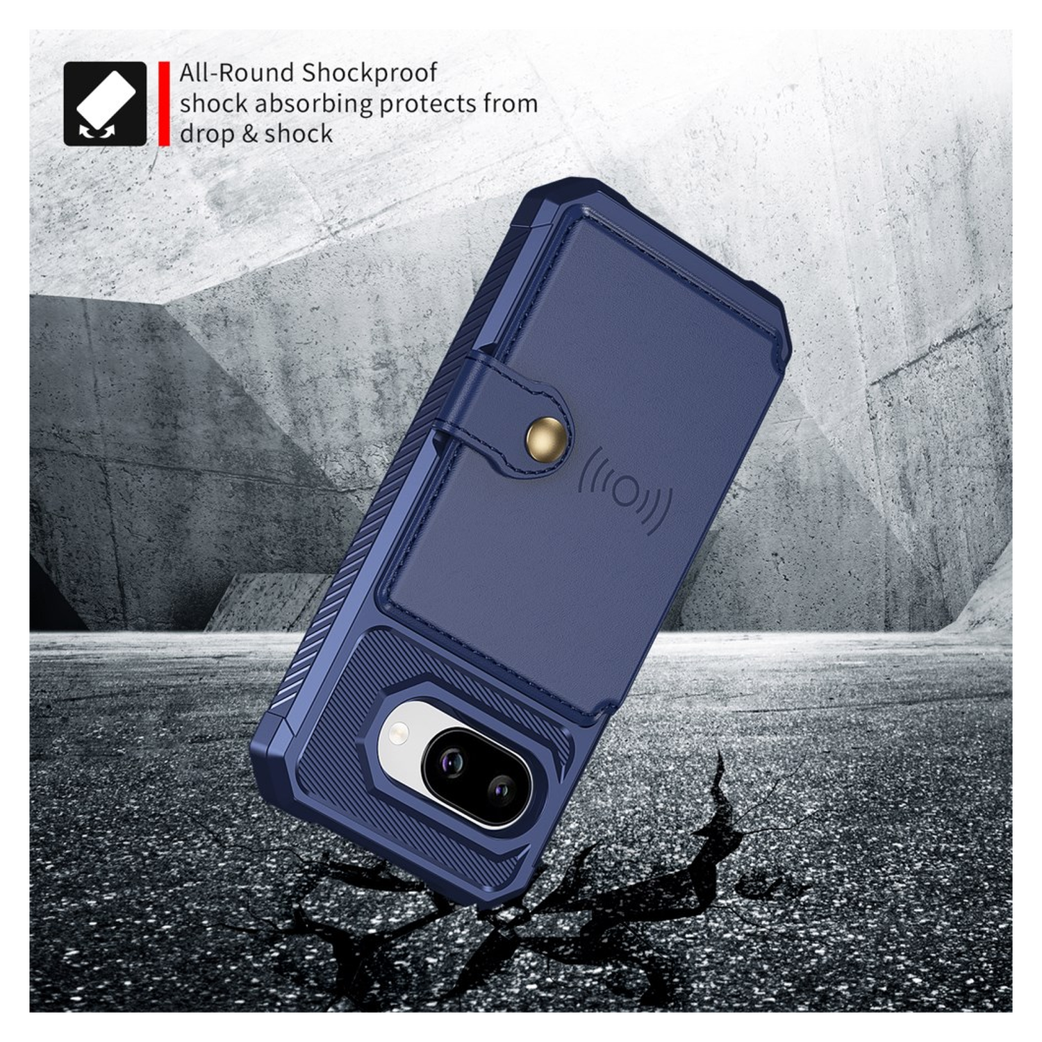 Google Pixel 9a Hoesje 3-in-1 Pasjes Portemonnee Back Cover Blauw afbeelding 4