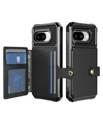Google Pixel 9a Hoesje 3-in-1 Pasjes Portemonnee Back Cover Zwart afbeelding