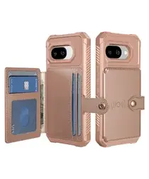 Google Pixel 9a Hoesje 3-in-1 Pasjes Portemonnee Back Cover Roze afbeelding