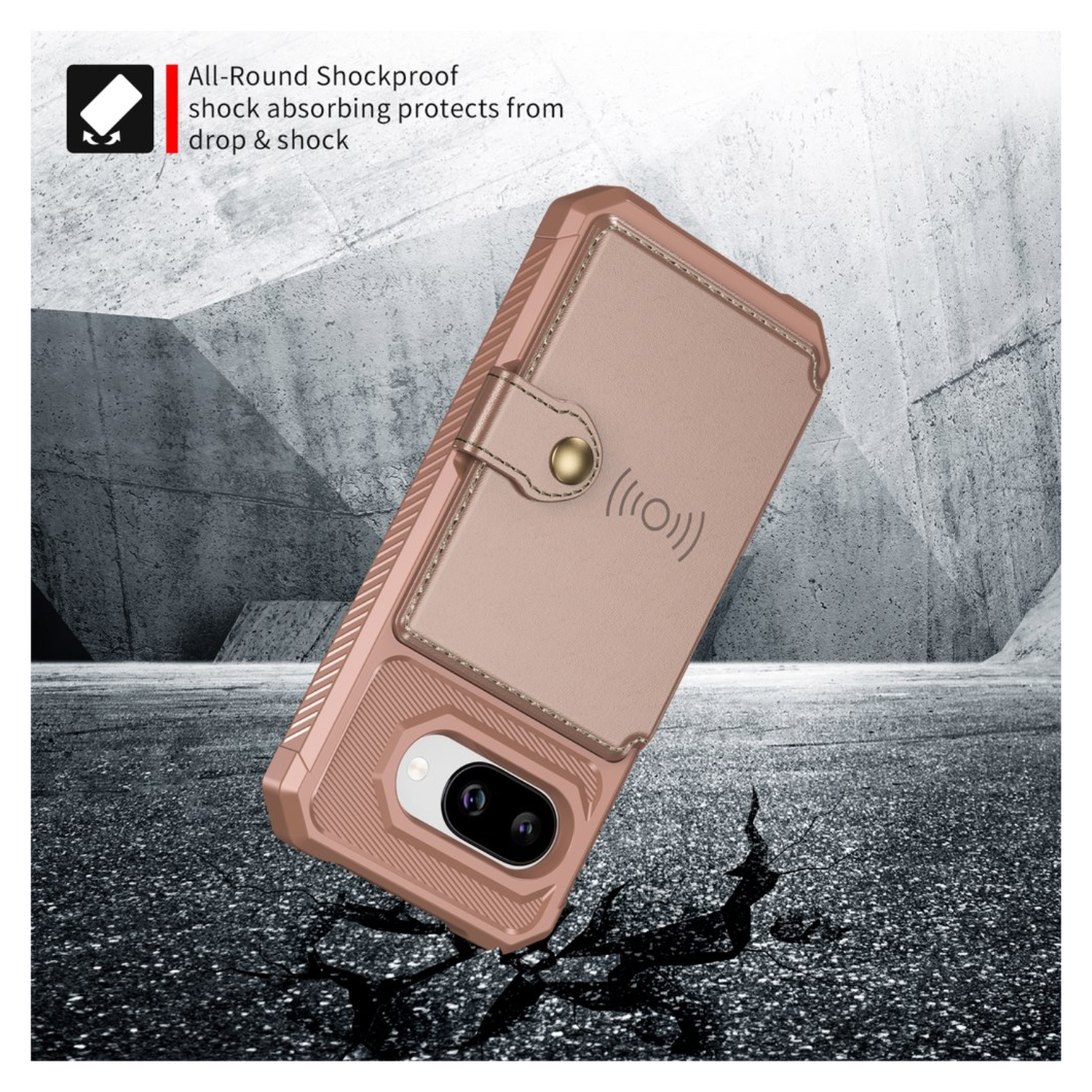 Google Pixel 9a Hoesje 3-in-1 Pasjes Portemonnee Back Cover Roze afbeelding 4