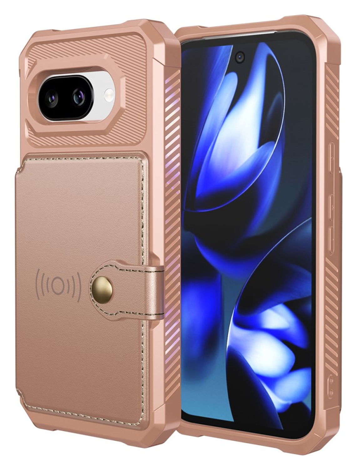 Google Pixel 9a Hoesje 3-in-1 Pasjes Portemonnee Back Cover Roze afbeelding 6