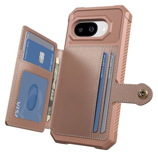Google Pixel 9a Hoesje 3-in-1 Pasjes Portemonnee Back Cover Roze afbeelding 2