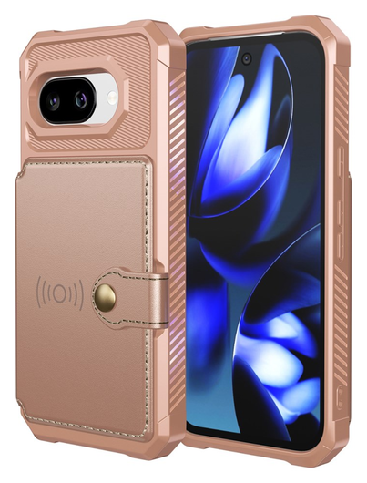 Google Pixel 9a Hoesje 3-in-1 Pasjes Portemonnee Back Cover Roze afbeelding 6