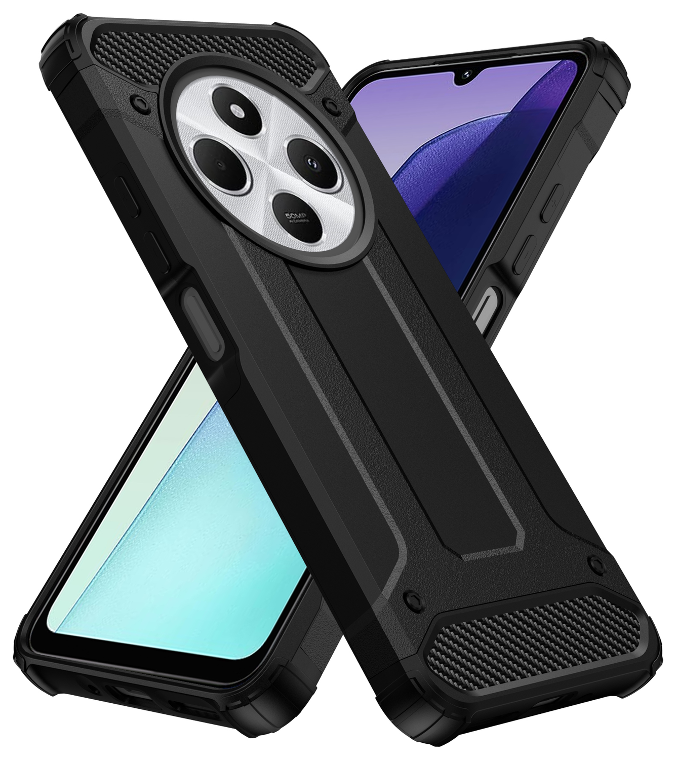 Xiaomi Redmi 14C Hoesje Shock Proof Hybride Back Cover Zwart afbeelding 1