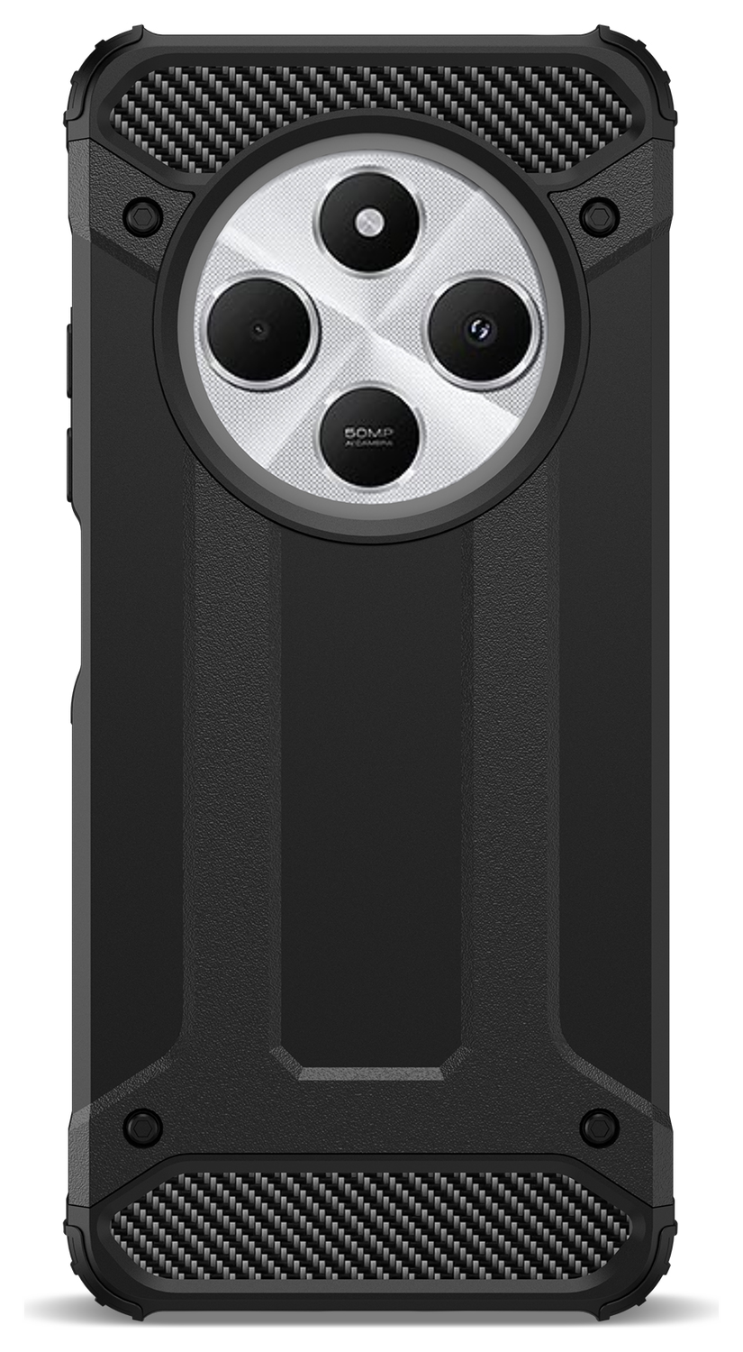Xiaomi Redmi 14C Hoesje Shock Proof Hybride Back Cover Zwart afbeelding 4