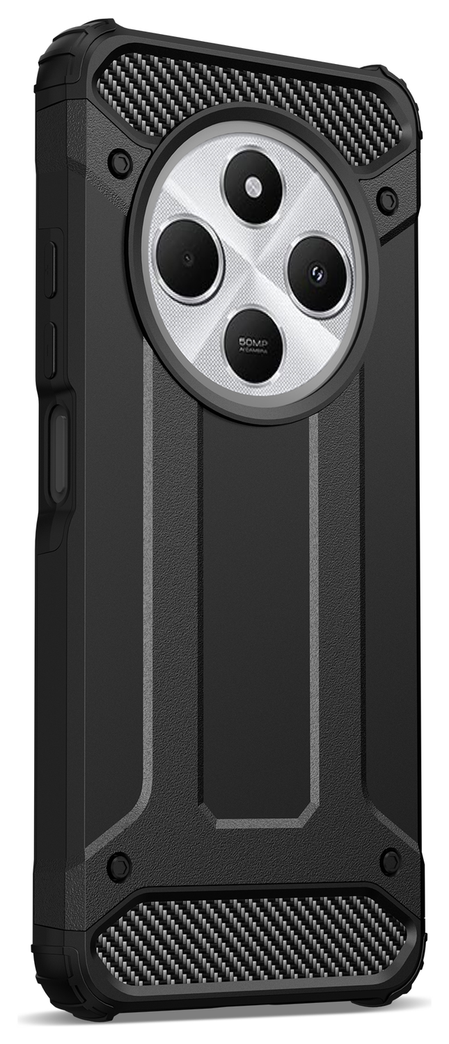 Xiaomi Redmi 14C Hoesje Shock Proof Hybride Back Cover Zwart afbeelding 5
