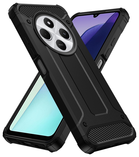 Xiaomi Redmi 14C Hoesje Shock Proof Hybride Back Cover Zwart afbeelding 1