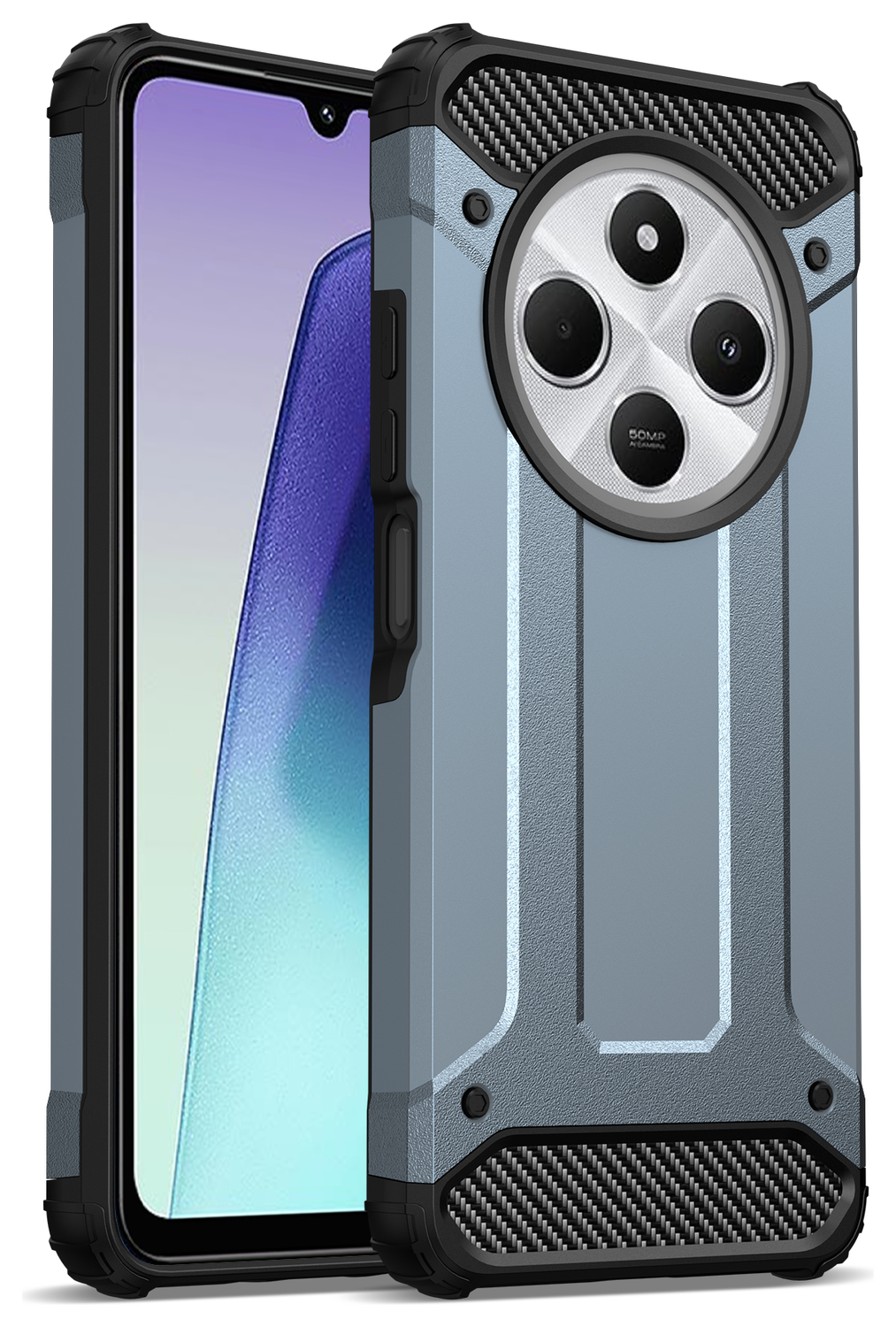 Xiaomi Redmi 14C Hoesje Shock Proof Hybride Back Cover Blauw afbeelding 2
