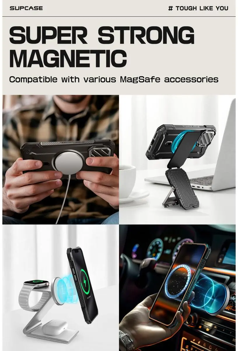 SUPCASE UB Pro MagXT Apple iPhone 16e Hoesje Camera Protector Zwart afbeelding 8