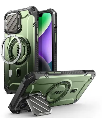 SUPCASE UB Pro MagXT Apple iPhone 16e Hoesje Camera Protector Groen Hoesjes