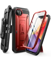 SUPCASE UB Pro Apple iPhone 16e Hoesje FullProtect Kickstand Rood