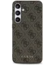 Guess Samsung Galaxy S24 FE Hoesje Hard Case 4G Metal Gold Logo Bruin