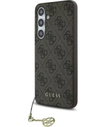 Guess Samsung Galaxy S24 FE Hoesje Charm Back Cover Bruin