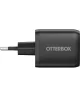 OtterBox Dual Port 65W GaN USB-C Oplader Power Delivery Snellader Zwart