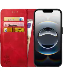 Rosso Element Apple iPhone 16e Hoesje Book Case Wallet Rood afbeelding