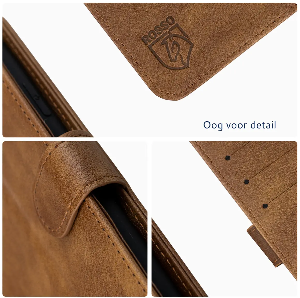 Rosso Element Oppo Find X8 Pro Hoesje Book Case Wallet Bruin afbeelding 3