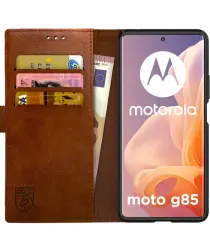 Rosso Element Motorola Moto G85 Hoesje Book Case Wallet Bruin