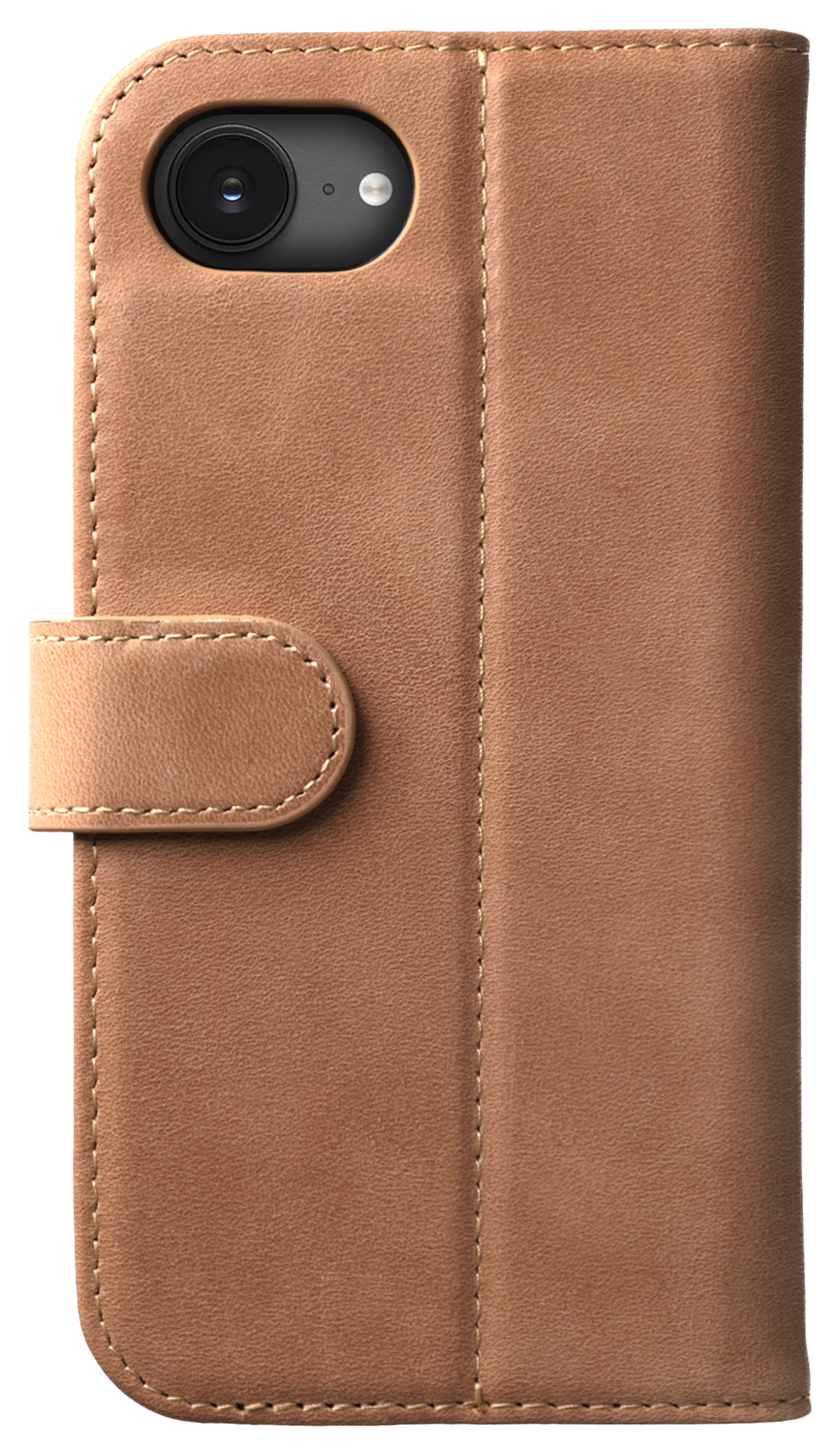 Rosso Elite Apple iPhone 16e Hoesje met MagSafe Book Case Echt Leer Lichtbruin afbeelding 8