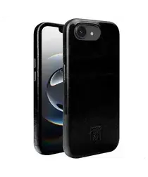 Rosso Elite Apple iPhone 16e Hoesje Leer Back Cover MagSafe Zwart afbeelding