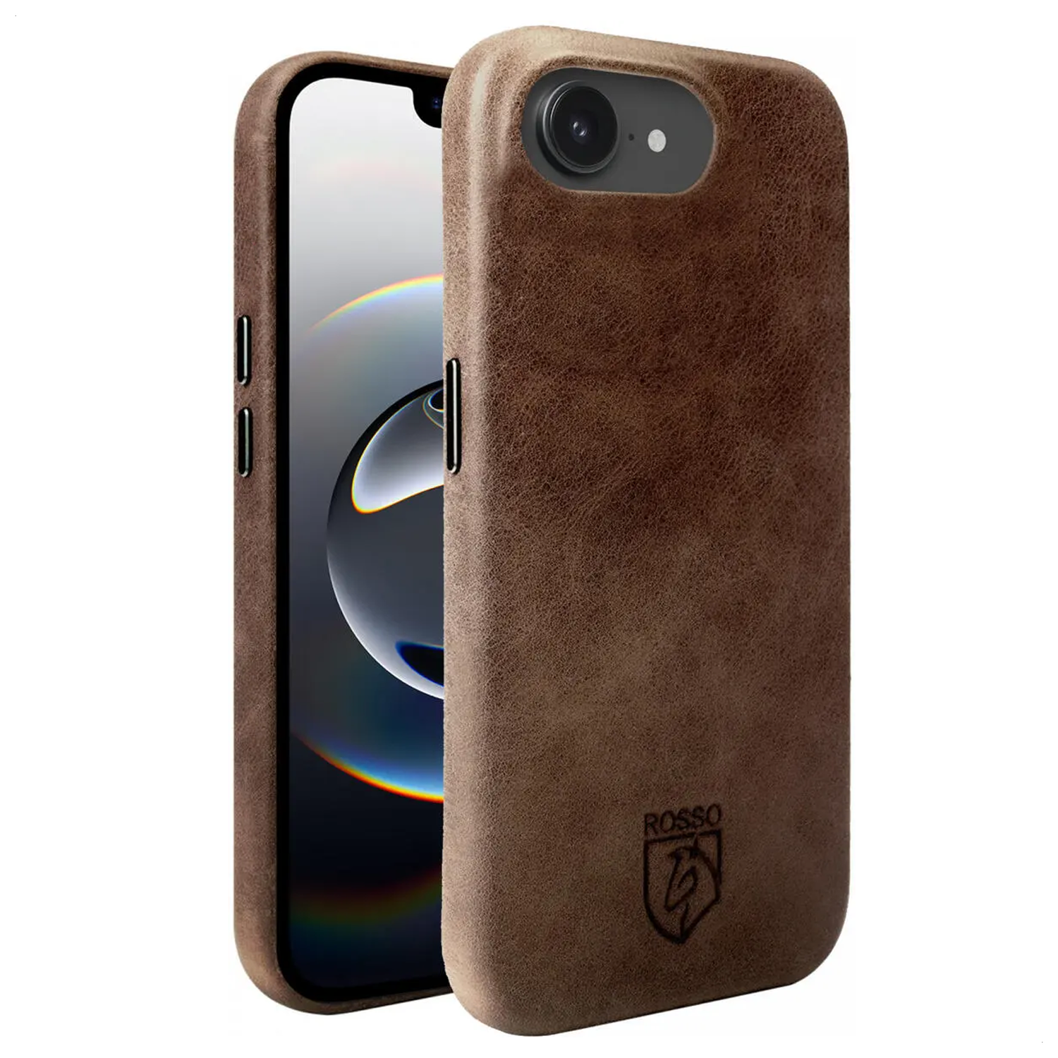 Rosso Elite Apple iPhone 16e Hoesje Leer Back Cover MagSafe Bruin afbeelding 1