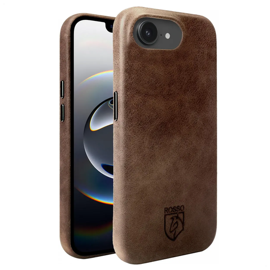 Rosso Elite Apple iPhone 16e Hoesje Leer Back Cover MagSafe Bruin afbeelding 1