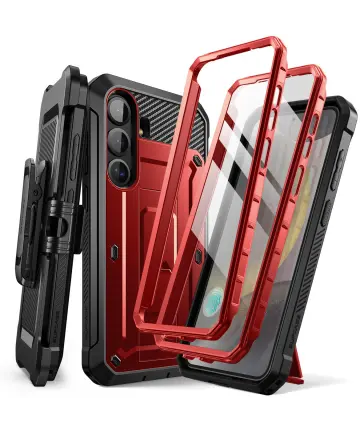 SUPCASE UB Pro Samsung Galaxy S25 Hoesje Full Protect Kickstand Rood Hoesjes