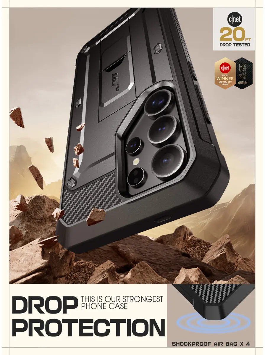 SUPCASE UB Pro Samsung Galaxy S25 Ultra Hoesje Full Protect Kickstand Zwart afbeelding 5