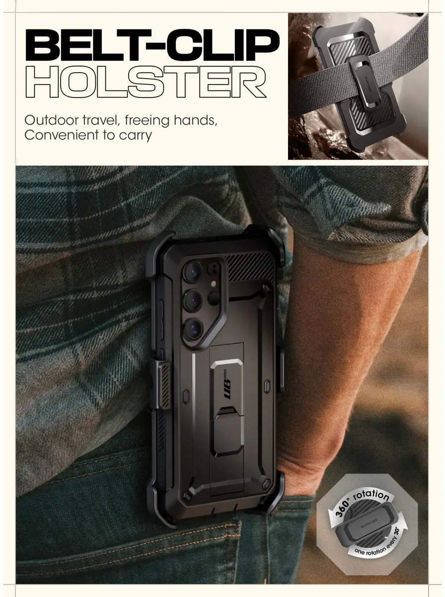 SUPCASE UB Pro Samsung Galaxy S25 Ultra Hoesje Full Protect Kickstand Zwart afbeelding 9