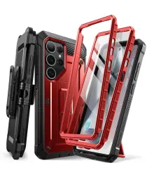 SUPCASE UB Pro Samsung Galaxy S25 Ultra Hoesje Full Protect Kickstand Rood afbeelding