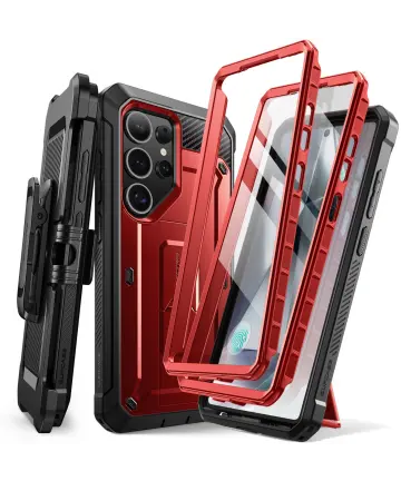 SUPCASE UB Pro Samsung Galaxy S25 Ultra Hoesje Full Protect Kickstand Rood Hoesjes