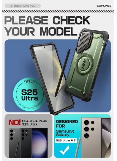 SUPCASE UB Pro MagXT Samsung Galaxy S25 Ultra Hoesje Camera Protector Groen afbeelding 4