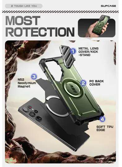 SUPCASE UB Pro MagXT Samsung Galaxy S25 Ultra Hoesje Camera Protector Groen afbeelding 9