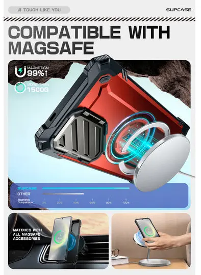 SUPCASE UB Pro MagXT Samsung Galaxy S25 Ultra Hoesje Camera Protector Rood afbeelding 9