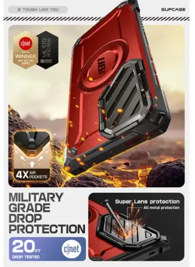 SUPCASE UB Pro MagXT Samsung Galaxy S25 Ultra Hoesje Camera Protector Rood afbeelding 5