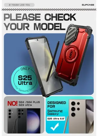 SUPCASE UB Pro MagXT Samsung Galaxy S25 Ultra Hoesje Camera Protector Rood afbeelding 6