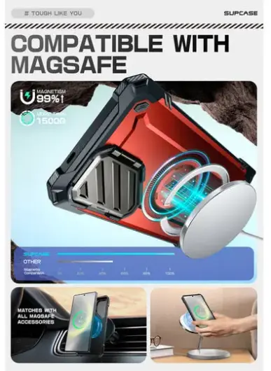SUPCASE UB Pro MagXT Samsung Galaxy S25 Ultra Hoesje Camera Protector Rood afbeelding 9