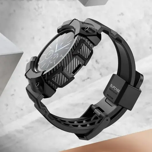SUPCASE UB Pro - Samsung Galaxy Watch 3 45MM Hoesje - met Bandje - Zwart afbeelding 2